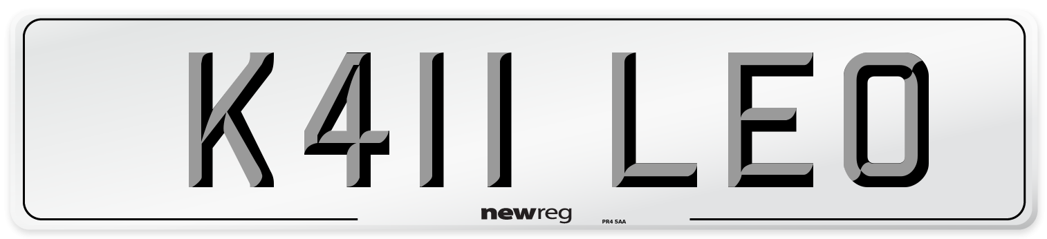 K411 LEO Number Plate from New Reg